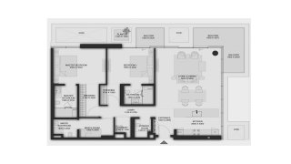 Apartment floor plan, 2 bedrooms in Shoaq No. 11009